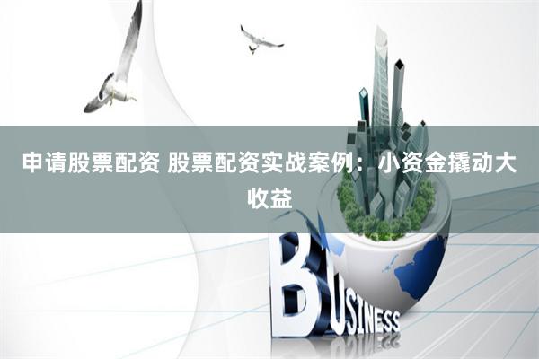 申请股票配资 股票配资实战案例：小资金撬动大收益